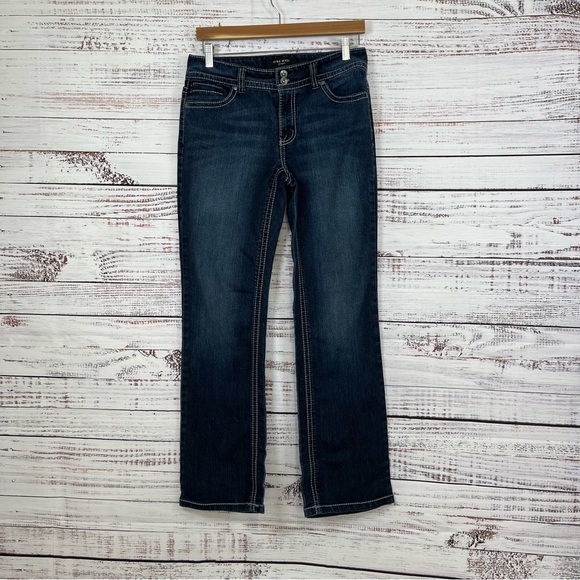 Nine West Annette Bootcut Rhinestone Detail Mid Rise Jeans - Picture 1 of 16